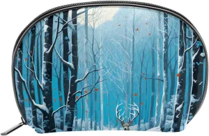 Makeup Bag Organizer,Cosmetic Bags for Women,Winter Forest Deer,Small Makeup Pouch