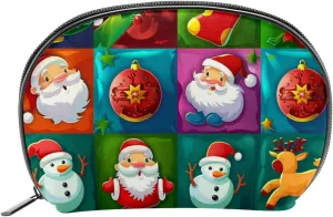 Makeup Bag Organizer,Cosmetic Bags for Women,Xmas Snowman Santa Bear Reindeer,Small Makeup Pouch