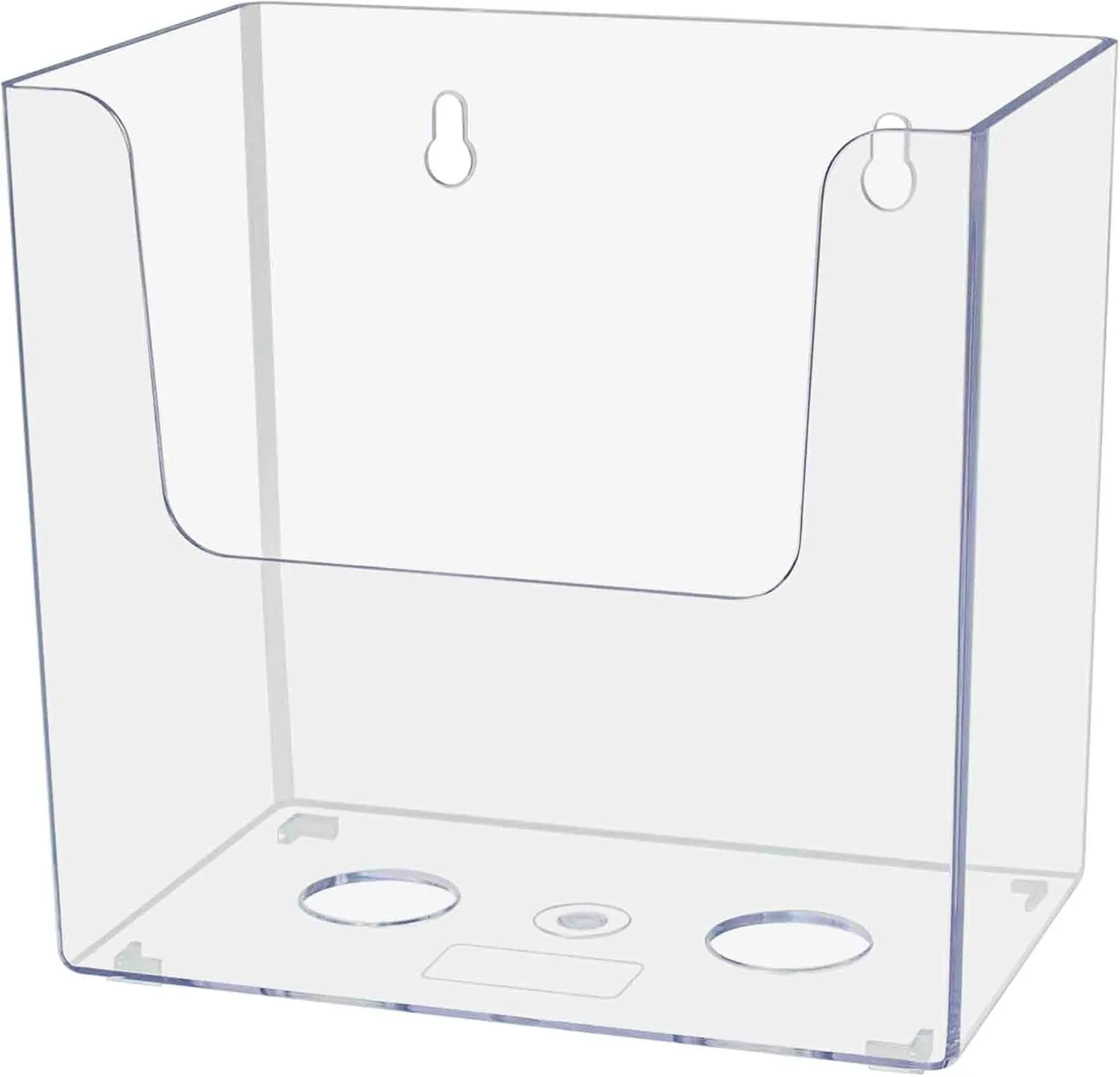 Marketing Holders 4 Pack Brochure Holder Wall Mount or Countertop 5.5" Wide Bi Fold Flyers Bin Literature Display Box Clear Acrylic Holder for Service Stations and Hotels