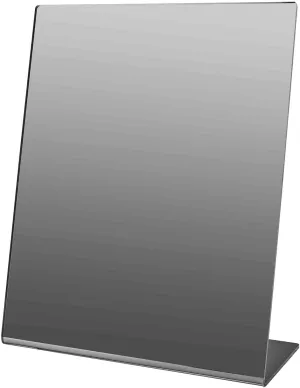 Marketing Holders Acrylic Mirror 8” x 10” Counter Top Slanted Back L Shape Vertical Easel Mirrors No Assembly Jewelry Shop Hair Salon Piercing Kiosk Perfect Travel Locker or Desk Makeup Mirrors