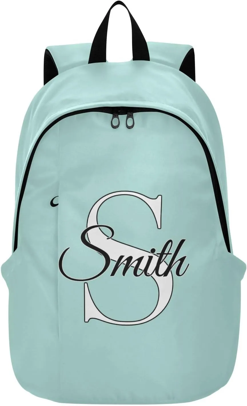 MCHIVER Custom Travel Backpack Eggshell Blue Personalized Casual Daypack Backpacks Lightweight Carry on Bag Water Resistant Laptop Backpack for Women and Men