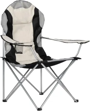 Medium Camping Chair Fishing Chair Folding Chair with Cup Holder and Carry Bag Heavy Duty Folding Beach Chair Portable Backpacking Chair, for Camping, Beach, Travel, Load Bearing: 330 lbs, Black Gray