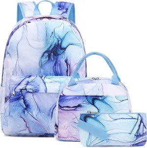 Meisohua School Backpack for Teens Girls Boys Backpack for Elementary Middle School Bookbag for Kids Backpack Lunch Bag Set