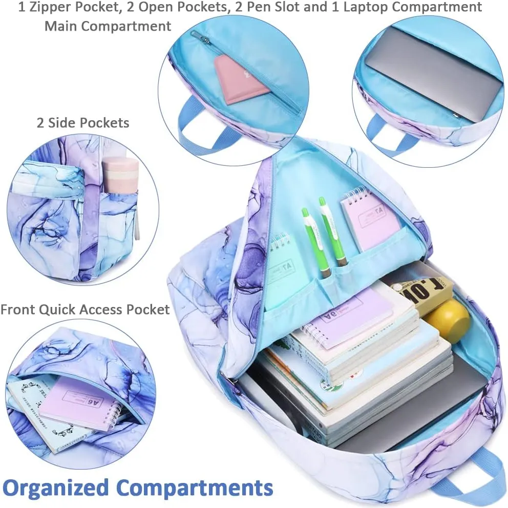 Meisohua School Backpack for Teens Girls Boys Backpack for Elementary Middle School Bookbag for Kids Backpack Lunch Bag Set