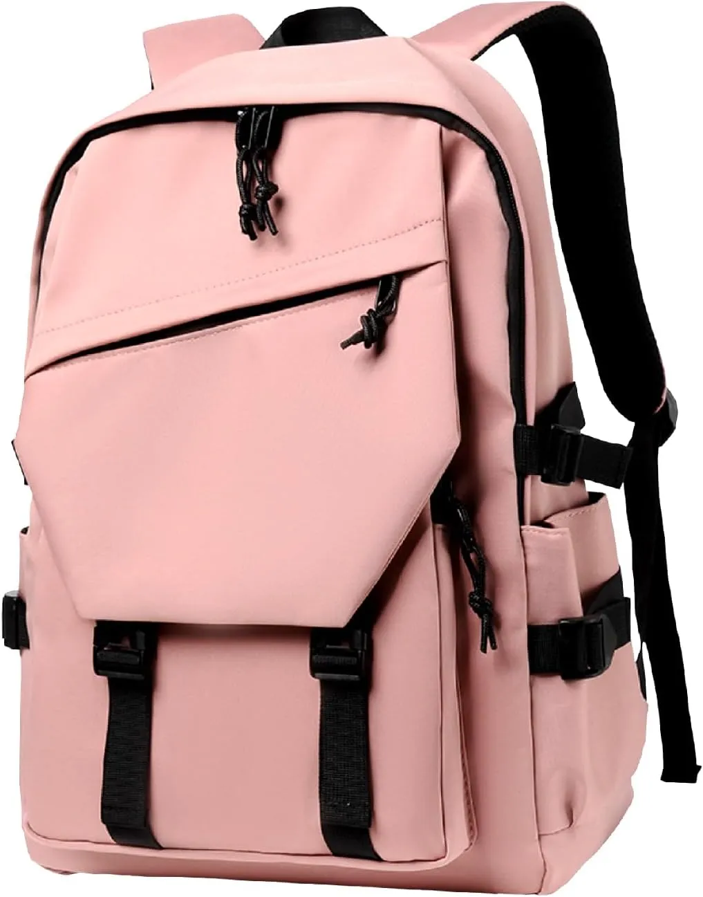 Men’s and Women’s Classic Large Capacity Backpack, Durable Fabric, Multiple Pockets, Adjustable Straps, Waterproof, Fits 15.6-Inch Laptop for Work and Travel (Pink)