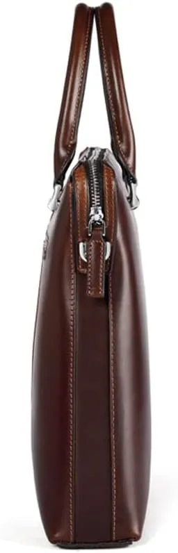 Men's European And American Retro Computer Bags Large Capacity Cowhide Handbag Men's Business Office Bag