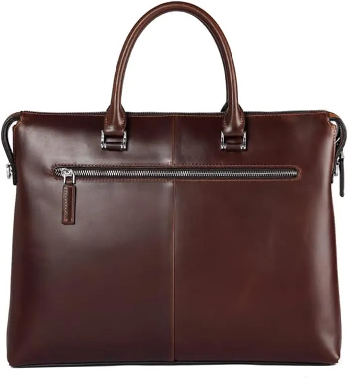 Men's European And American Retro Computer Bags Large Capacity Cowhide Handbag Men's Business Office Bag