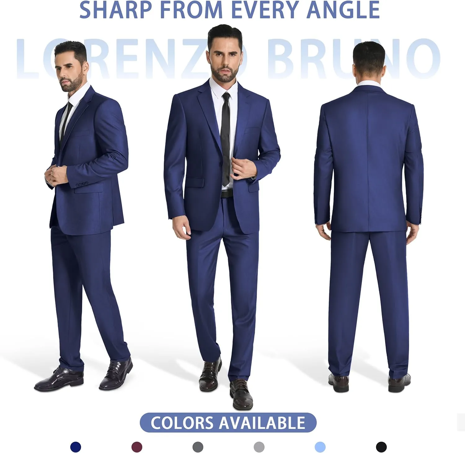 Mens Suit 2 Piece Suits for Men One Button Slim Fit Solid Jacket & Pants Tuxedo Set Business Wedding Party