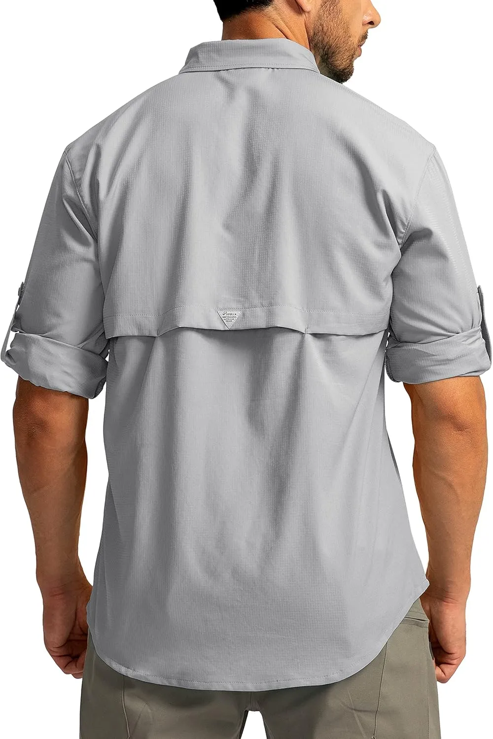 Men's Sun Protection Fishing Shirts Long Sleeve Travel Work Shirts for Men UPF50  Button Down Shirts with Zipper Pockets