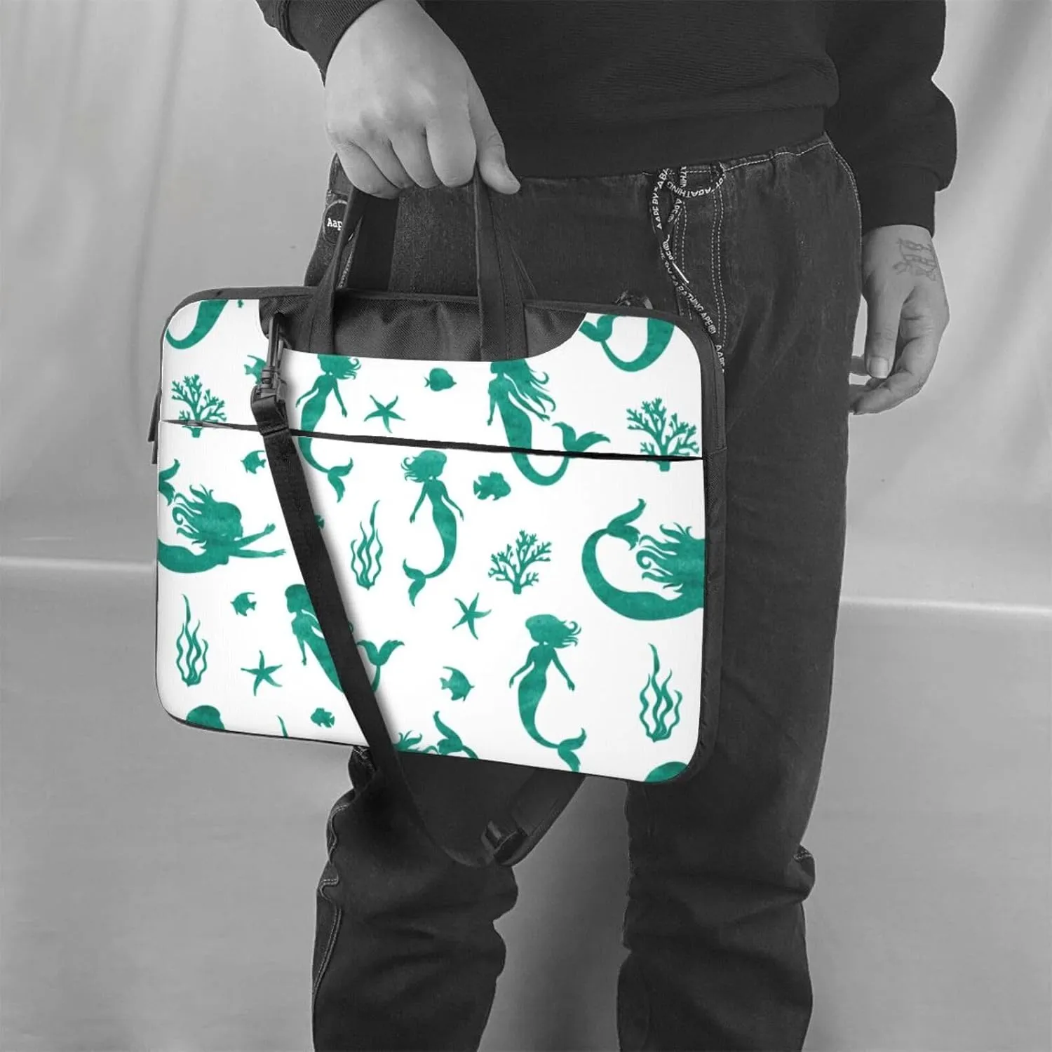 Mermaids Laptop Bag Classic Slim Briefcase Messenger Bag, Spacious, Ergonomic