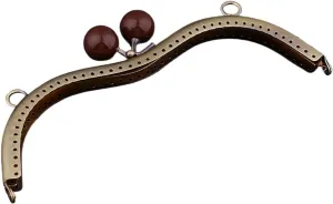 Metal Frame Kiss Clasp Lock Arch for Sewing Handbag Purse Coin Bag 19cm(Brown)