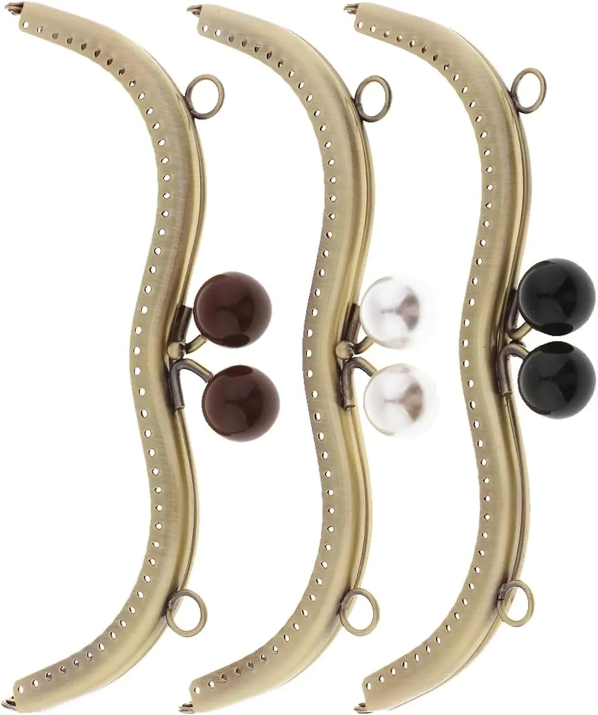 Metal Frame Kiss Clasp Lock Arch for Sewing Handbag Purse Coin Bag 19cm(Brown)