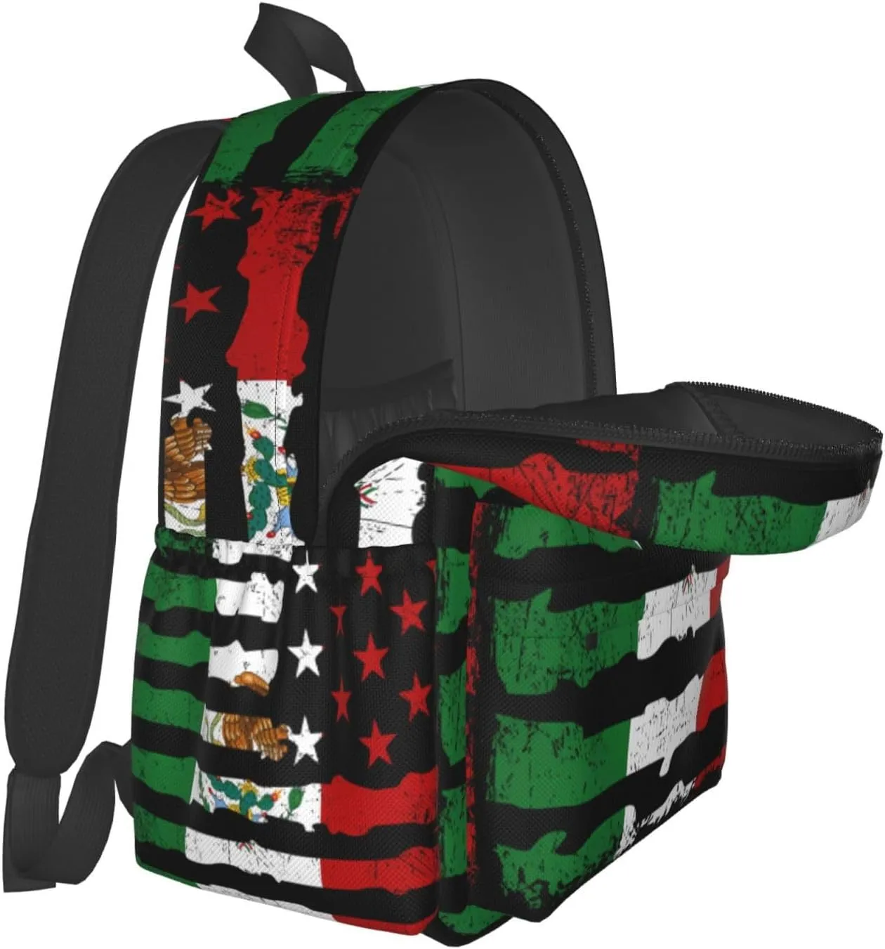 Mexican American Pride USA Flag Mexico Roots Laptop Backpack Work Travel Backpacks Business Rucksack Casual Outdoor Daypack with Adjustable Strap Bags for Sports Office Gym Hiking