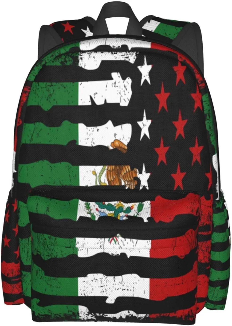 Mexican American Pride USA Flag Mexico Roots Laptop Backpack Work Travel Backpacks Business Rucksack Casual Outdoor Daypack with Adjustable Strap Bags for Sports Office Gym Hiking