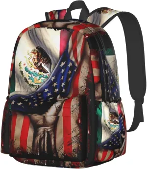 Mexican Roots American Mexican flag Mexico is Calling Laptop Backpack Work Travel Backpacks Business Rucksack Casual Outdoor Daypack with Adjustable Strap Bags for Sports Office Gym Hiking