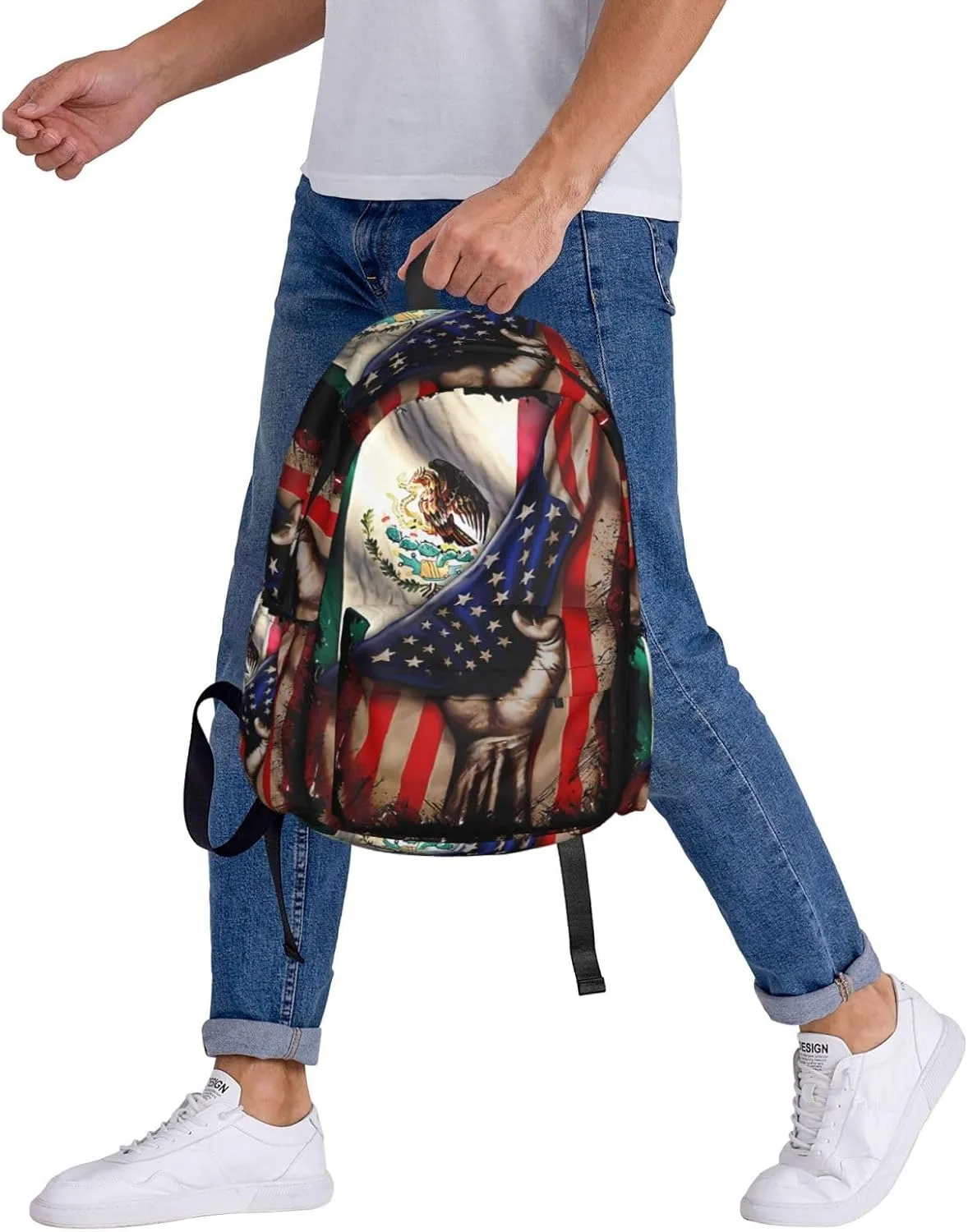 Mexican Roots American Mexican flag Mexico is Calling Laptop Backpack Work Travel Backpacks Business Rucksack Casual Outdoor Daypack with Adjustable Strap Bags for Sports Office Gym Hiking
