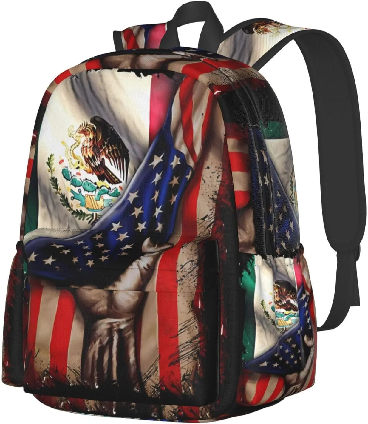 Mexican Roots American Mexican flag Mexico is Calling Laptop Backpack Work Travel Backpacks Business Rucksack Casual Outdoor Daypack with Adjustable Strap Bags for Sports Office Gym Hiking