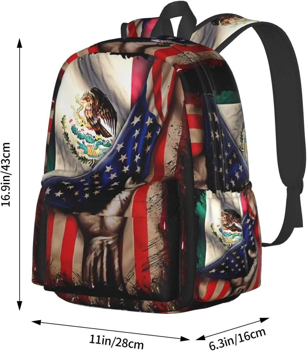Mexican Roots American Mexican flag Mexico is Calling Laptop Backpack Work Travel Backpacks Business Rucksack Casual Outdoor Daypack with Adjustable Strap Bags for Sports Office Gym Hiking