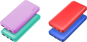Miady 4-Pack 10000mAh Dual USB Portable Charger, USB-C Fast Charging Power Bank, Slim Backup Charger Battery Pack Compatible with iPhone 16/15/14/13 Galaxy S24/22 iPad Android etc