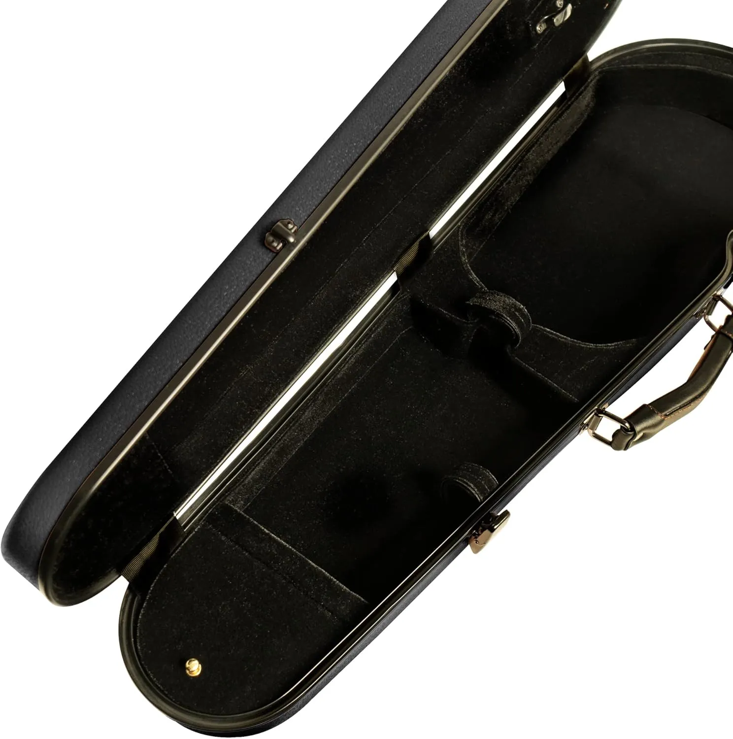 MI&VI NP-7001S Classic Poly Carbon Shaped Violin Case (Full Size) 4/4 with Carry Straps | Hygrometer | Tough Shell (Black)