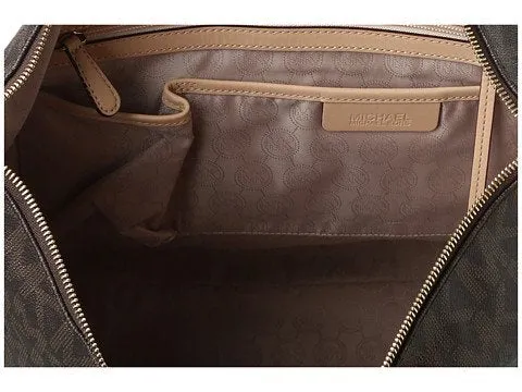 Michael Kors Large Jet Set Logo Top-Zip Logo Monogram Shoulder Tote