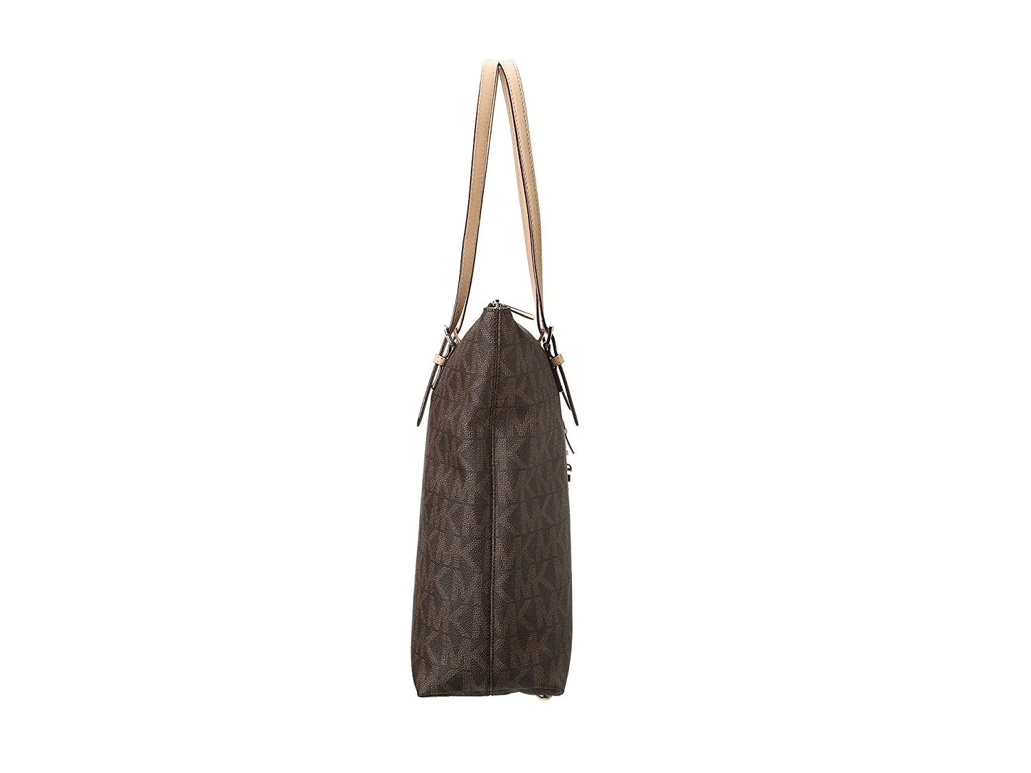 Michael Kors Large Jet Set Logo Top-Zip Logo Monogram Shoulder Tote