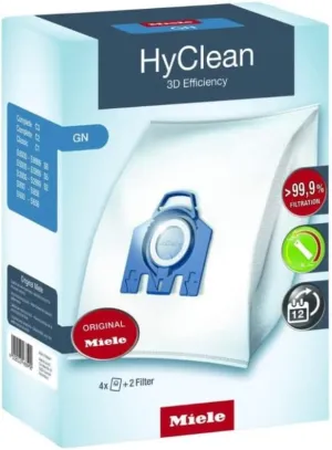 Miele Original AirClean 3D Efficiency GN Vacuum Cleaner Bags Complete C2, Complete C3, Classic C1, S8, S5, and S2 Vacuum Cleaners