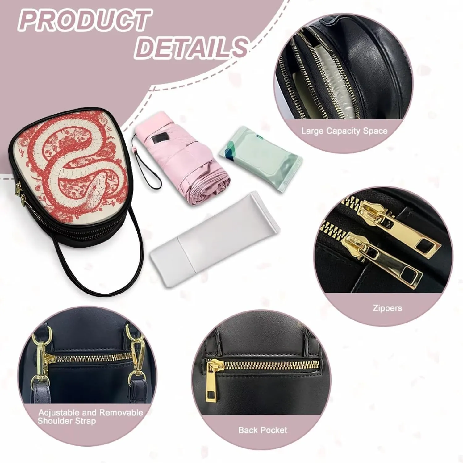 Mini Crossbody Bags Purses for Women, Zip Cell Phone Shoulder Handbags Wallet, Vegan PU Leather Travel Sling Bag