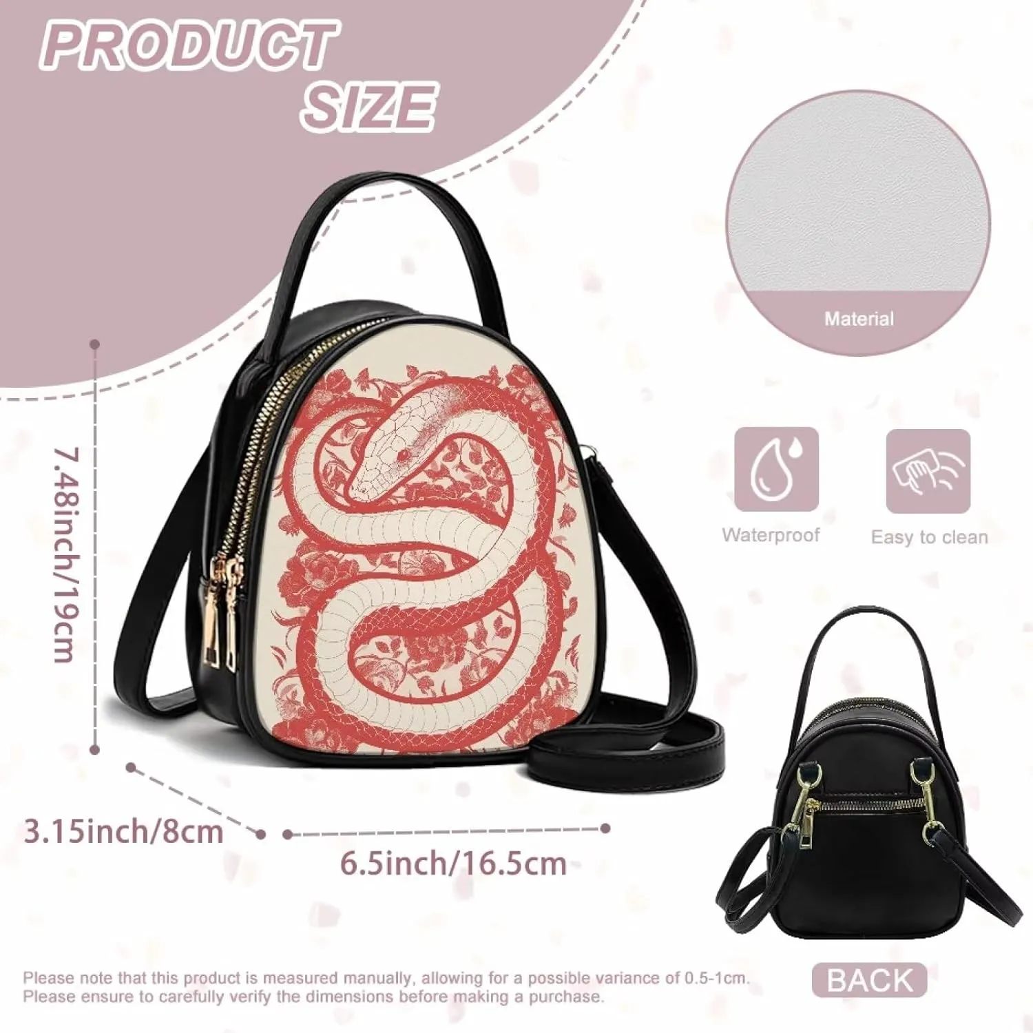 Mini Crossbody Bags Purses for Women, Zip Cell Phone Shoulder Handbags Wallet, Vegan PU Leather Travel Sling Bag