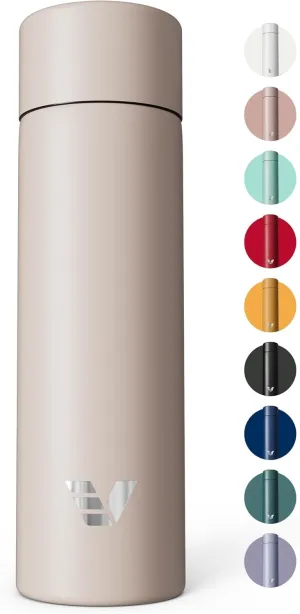 Mini Stainless Steel Water Bottle 14oz - Non-insulated | Designed for Bags | Slim, Ultra Lightweight & Stylish – Desert Beige