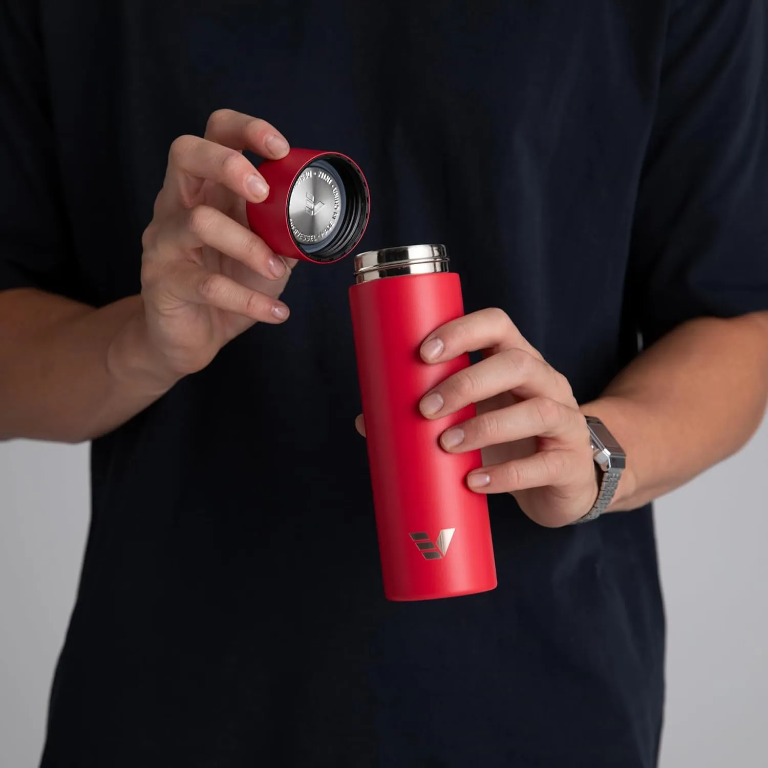 Mini Stainless Steel Water Bottle 14oz - Non-insulated | Designed for Bags | Slim, Ultra Lightweight & Stylish – Red