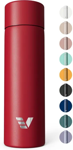 Mini Stainless Steel Water Bottle 14oz - Non-insulated | Designed for Bags | Slim, Ultra Lightweight & Stylish – Red