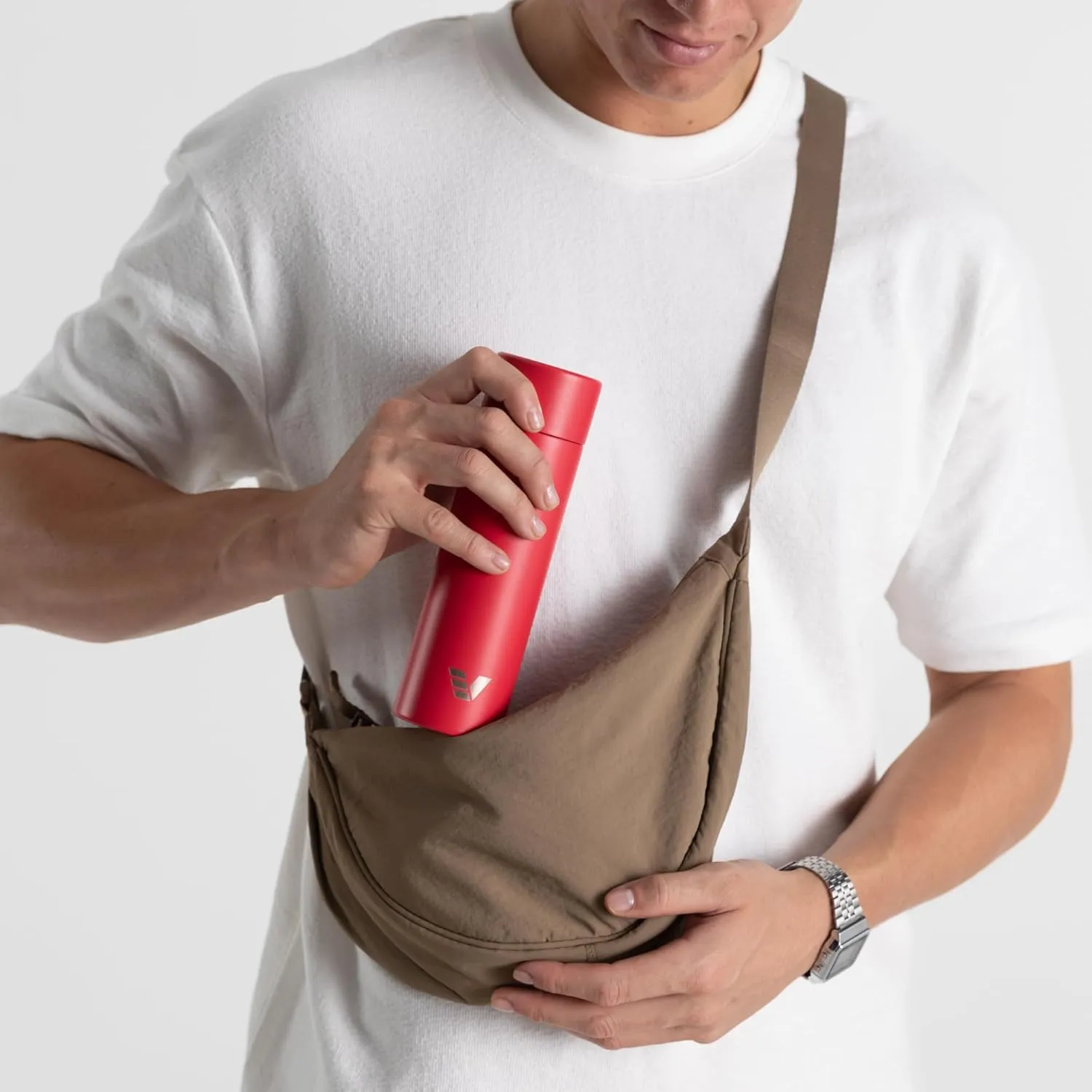 Mini Stainless Steel Water Bottle 14oz - Non-insulated | Designed for Bags | Slim, Ultra Lightweight & Stylish – Red