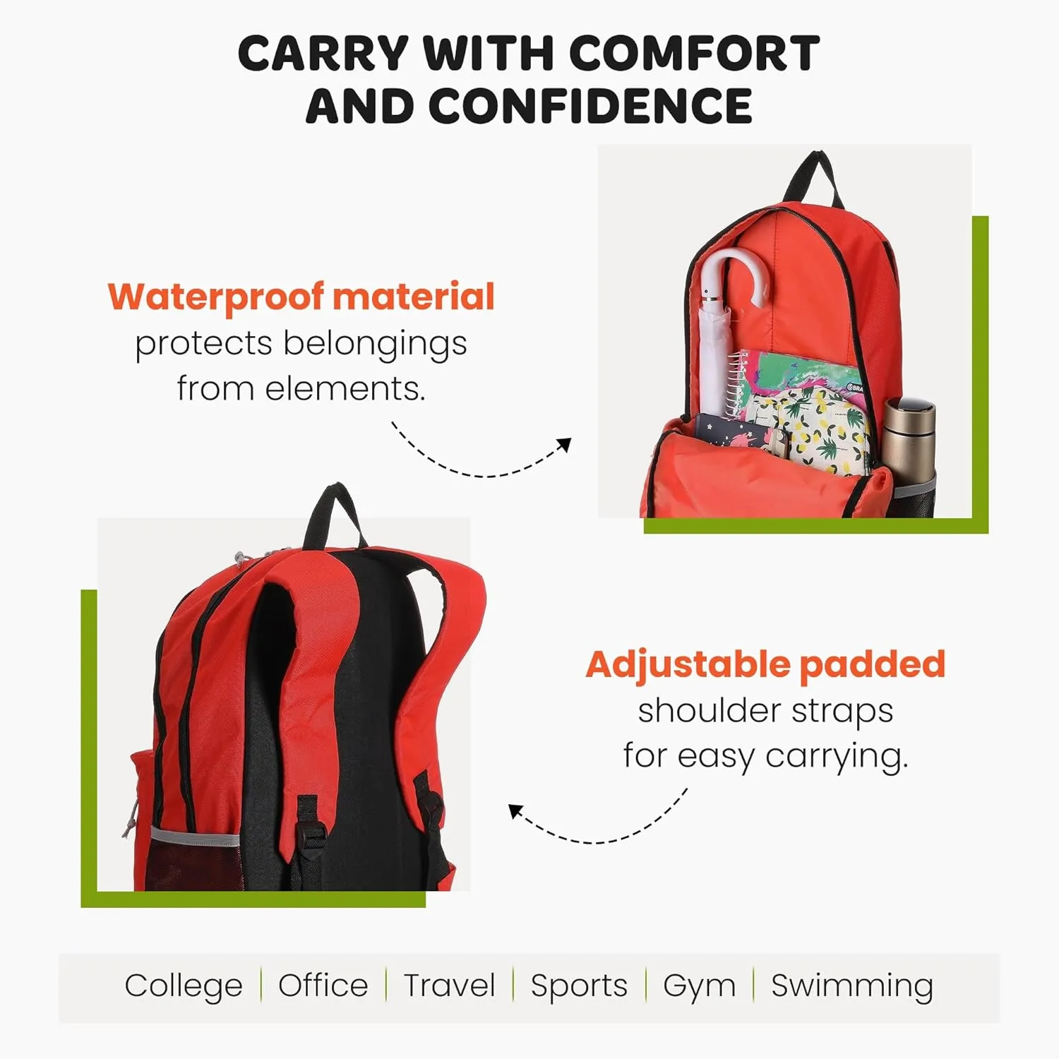 Mintra Office Backpack, Water-resistant Everyday Bag with Adjustable Straps, Unisex Backpack for Travel, College, Multi-Compartments with Secure Zippers, Blue, 15L Small, 10" W x 14.17" H