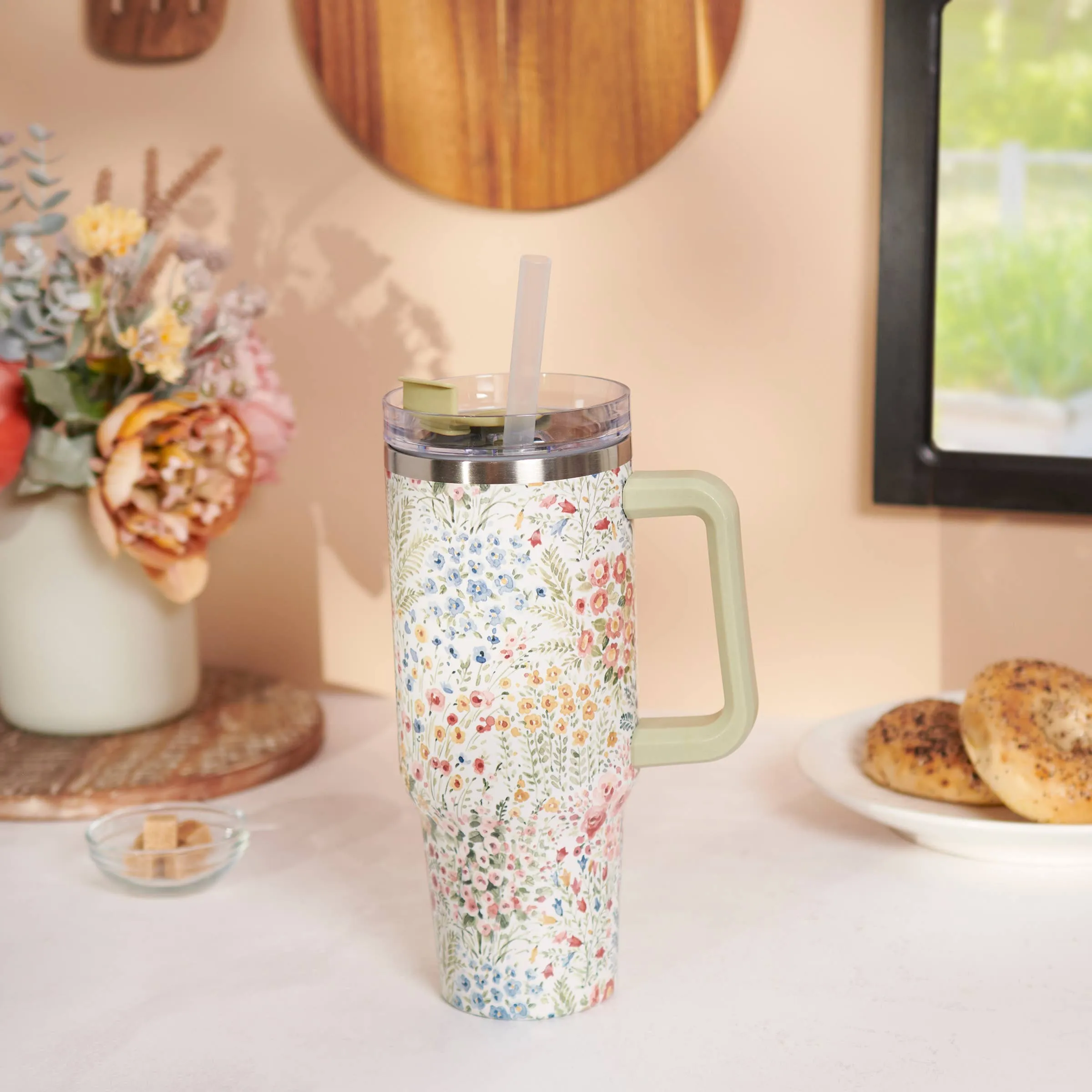 Mixed Floral Travel Tumbler