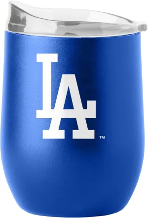 MLB 16oz Flipside Powder Coated Double Wall Insulated Steel Curved Beverage Tumbler (Los Angeles Dodgers)