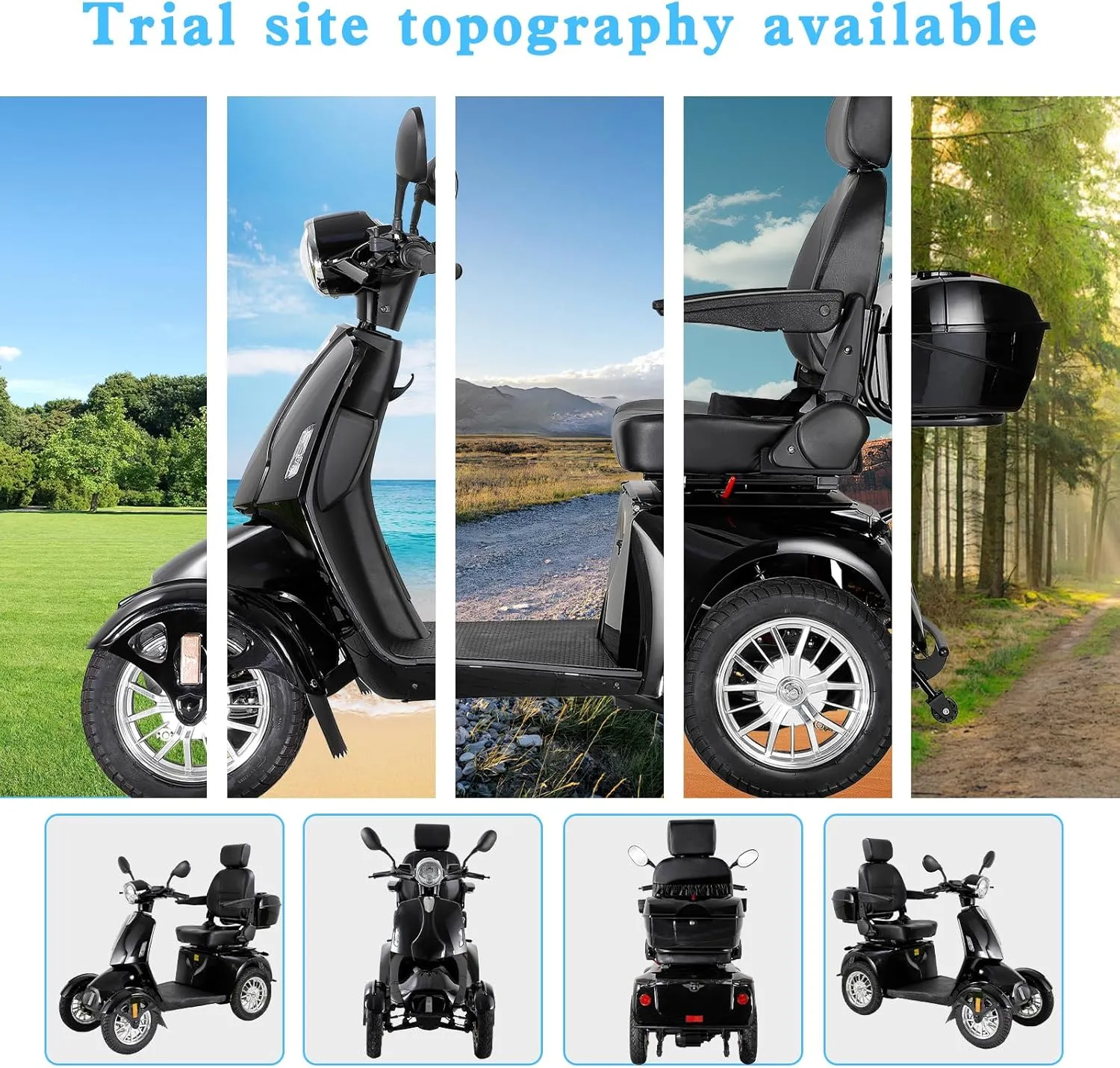 Mobility Scooters for Seniors,Heavy-Duty 4 Wheel Mobility Scooters for Travel,500LBS Capacity 800W All Terrain Handicap Scooters for Adults (Black-AFD-1)
