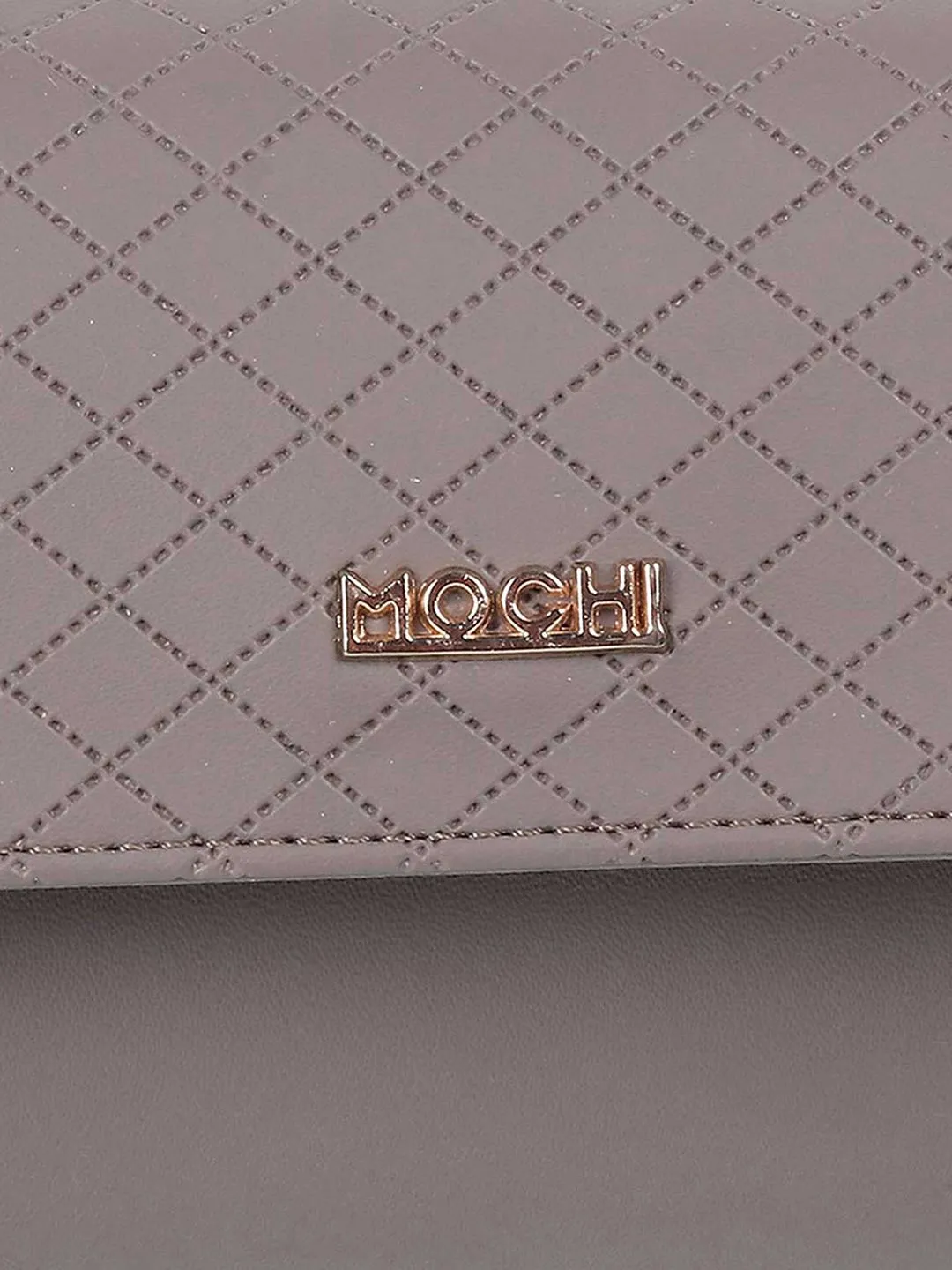 Mochi Women Grey Textured Three Fold Wallet