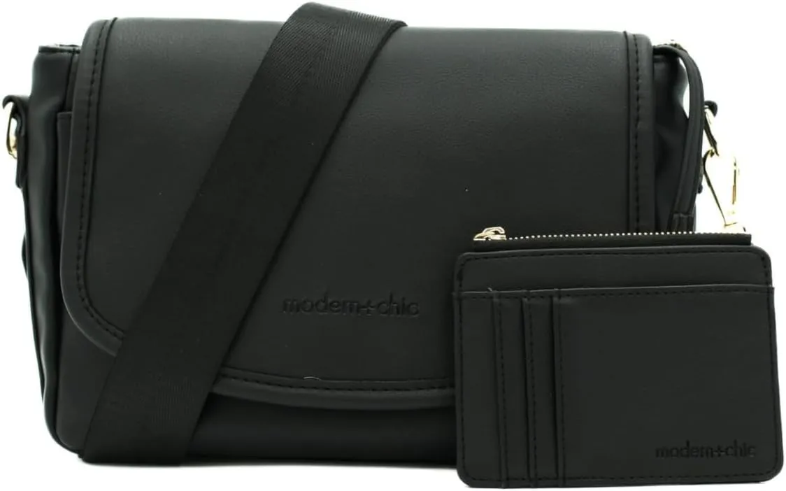 Modern Chic Crossbody Bag for Women - The Signature Crossbody Purse, Vegan Leather Sling Bag with Matching Wallet & Key Fob