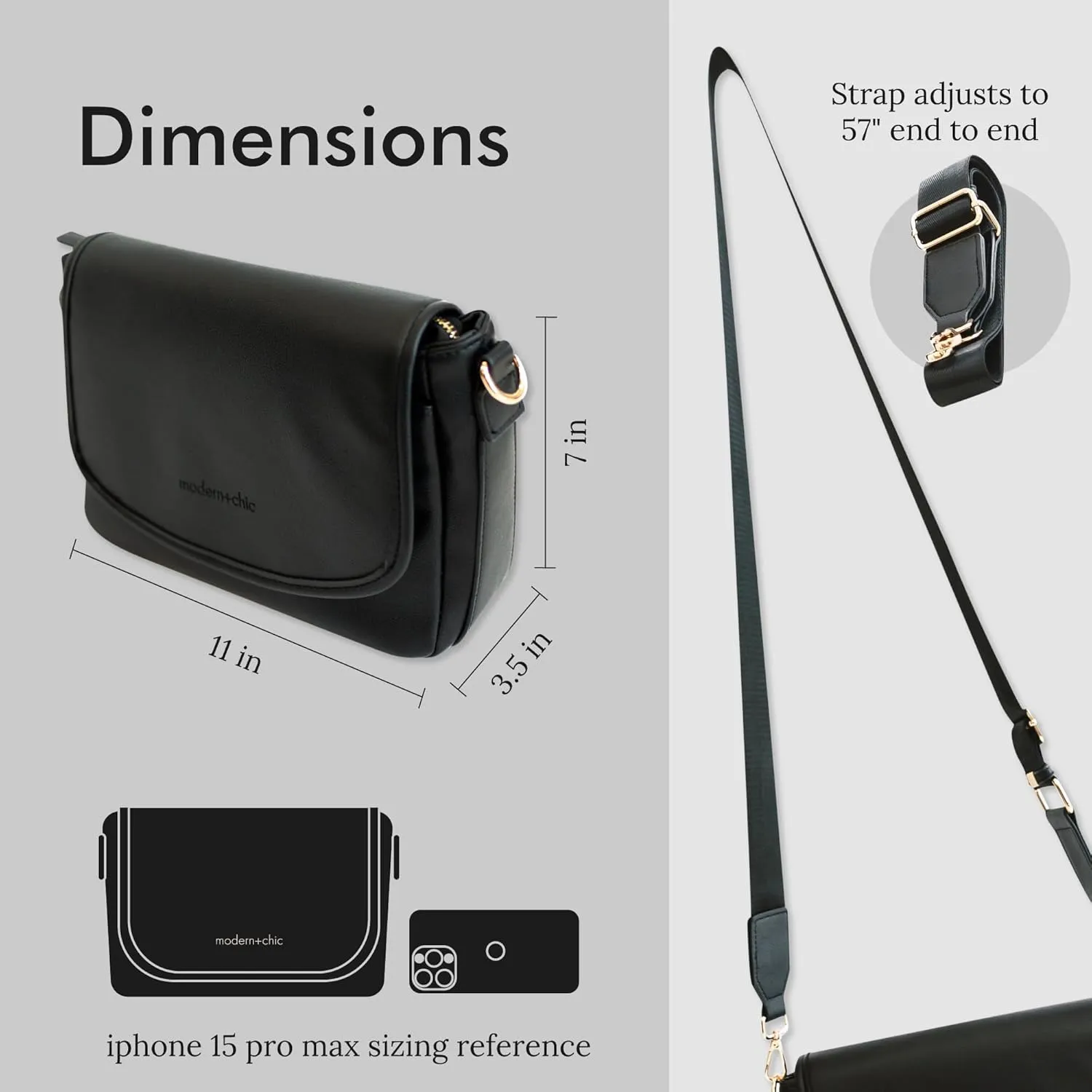 Modern Chic Crossbody Bag for Women - The Signature Crossbody Purse, Vegan Leather Sling Bag with Matching Wallet & Key Fob