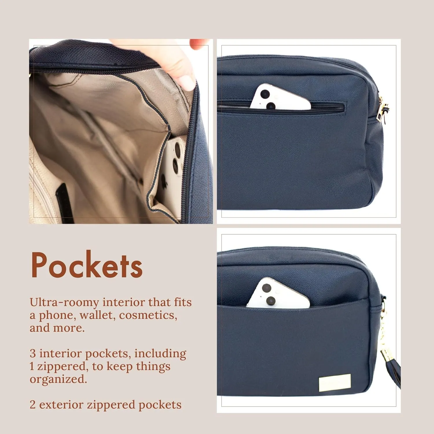 Modern Chic Crossbody Bags for Women - Alice Crossbody Purse, Vegan Leather Sling Bag with Ultra Roomy Interior and Pockets