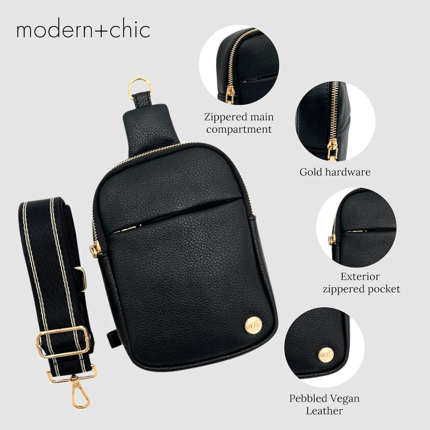 Modern Chic Crossbody Bags for Women - Bridget Sling Crossbody Purse, Vegan Leather Shoulder Sling Bag for Travel & Fashion