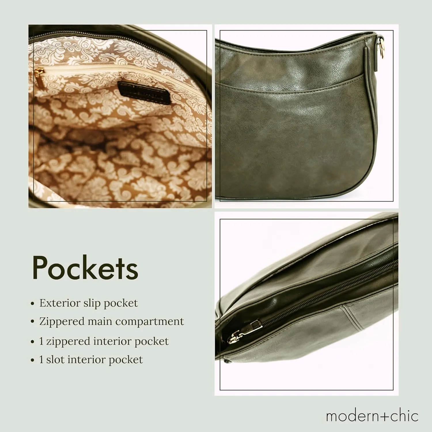 Modern Chic Crossbody Bags for Women - Marissa Saddle Crossbody, Vegan Leather Shoulder or Handbag with Two Adjustable Straps