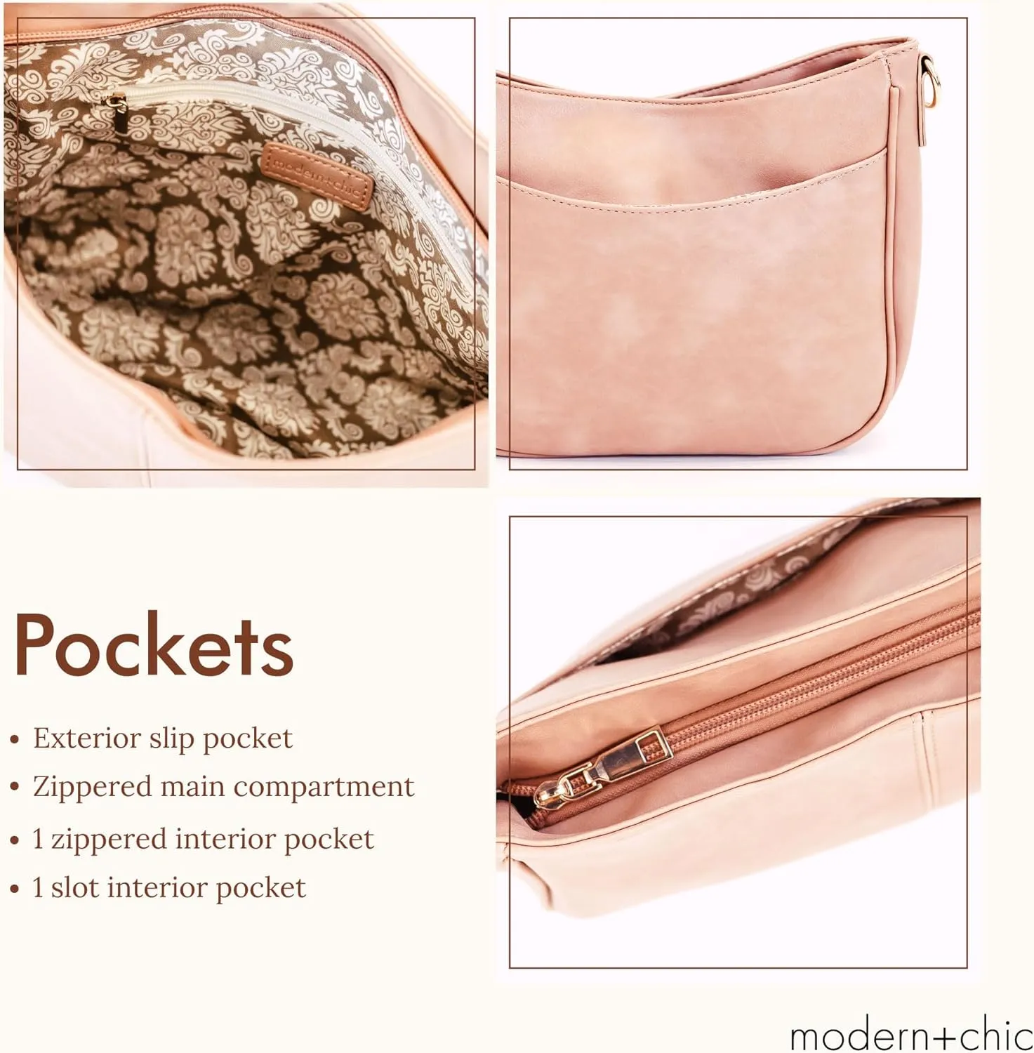Modern Chic Crossbody Bags for Women - Marissa Saddle Crossbody, Vegan Leather Shoulder or Handbag with Two Adjustable Straps