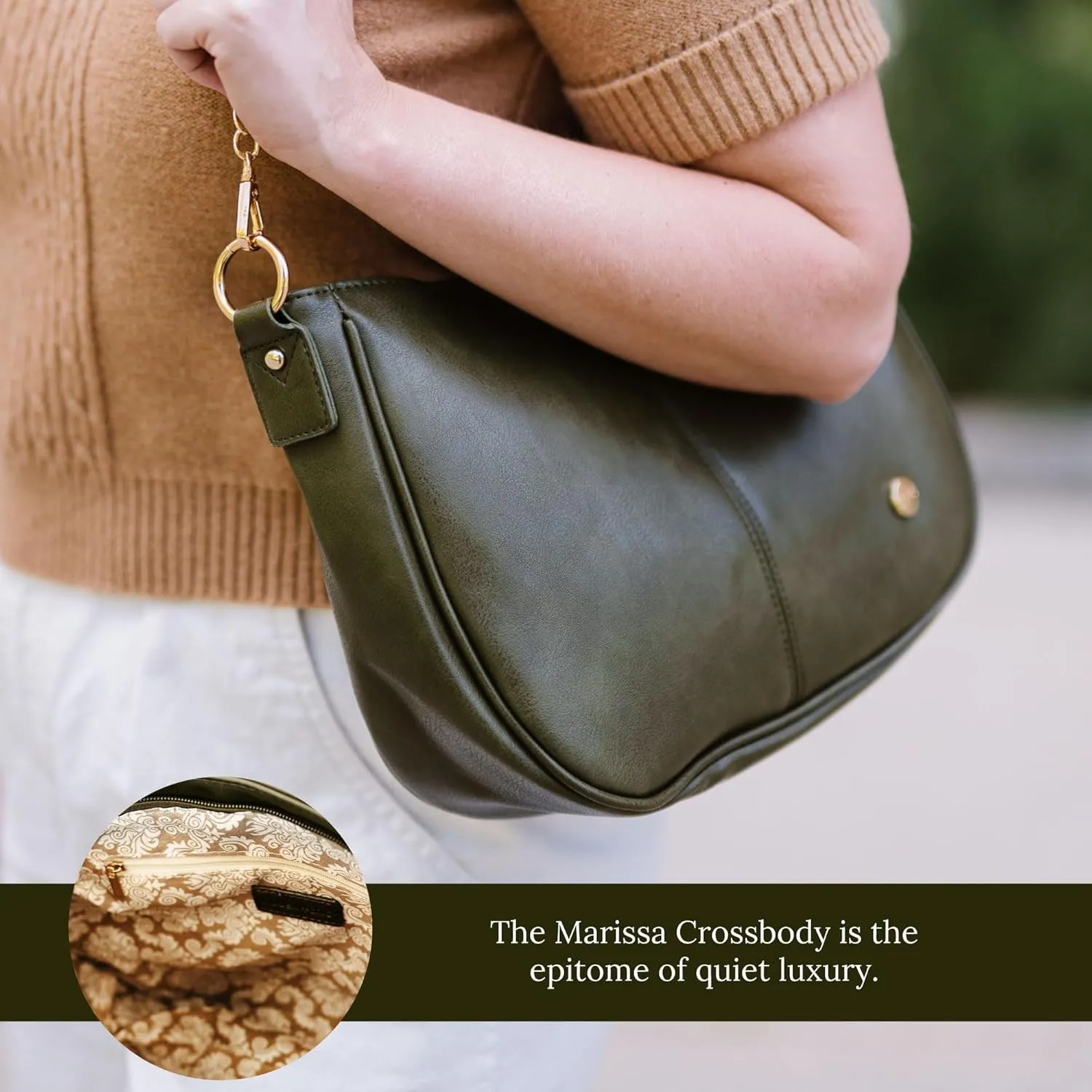 Modern Chic Crossbody Bags for Women - Marissa Saddle Crossbody, Vegan Leather Shoulder or Handbag with Two Adjustable Straps