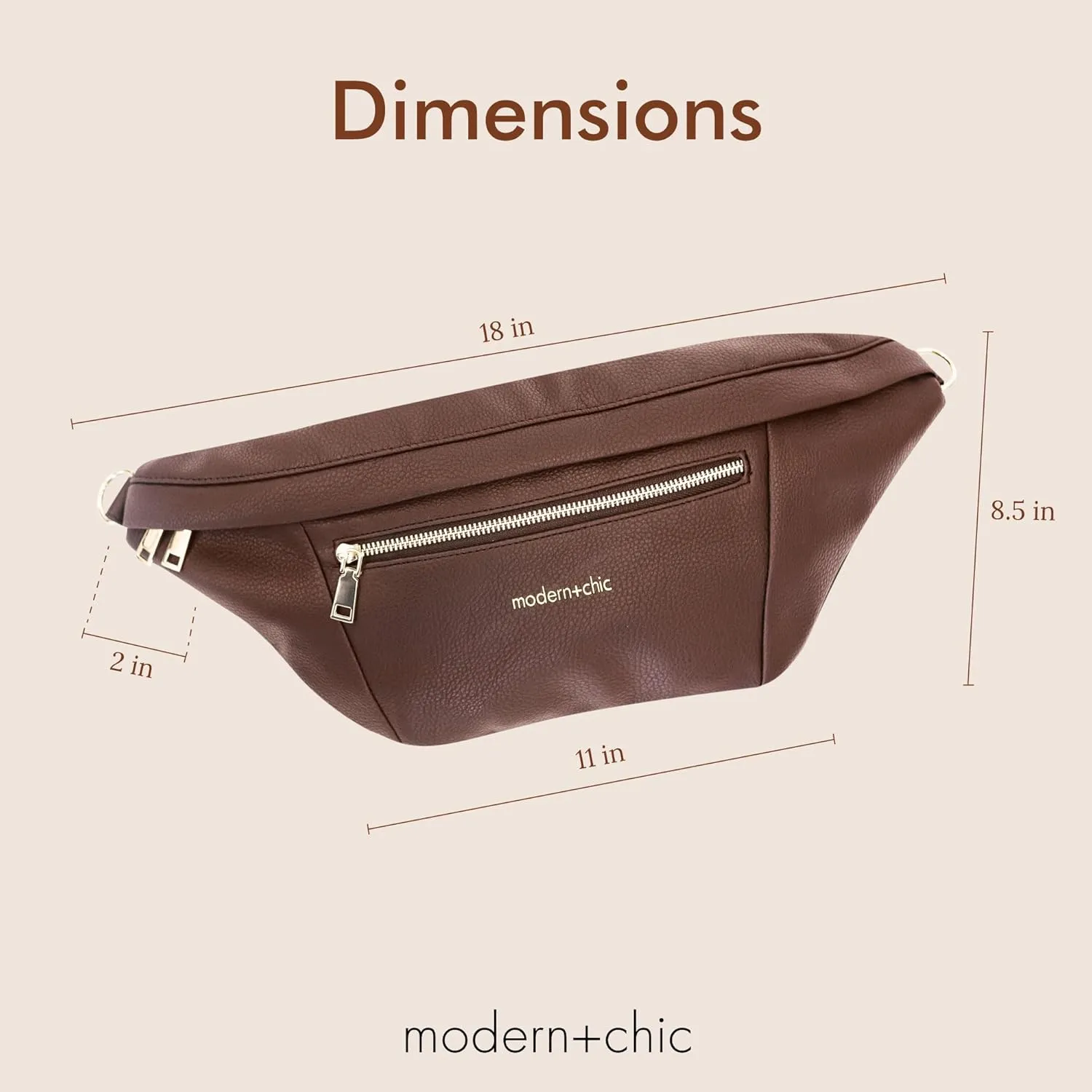 Modern Chic Sling Bags for Women - Presley Oversized Sling Bag, Vegan Leather Crossbody Bag with Strap & Multiple Pockets (Coffee)