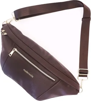 Modern Chic Sling Bags for Women - Presley Oversized Sling Bag, Vegan Leather Crossbody Bag with Strap & Multiple Pockets (Coffee)