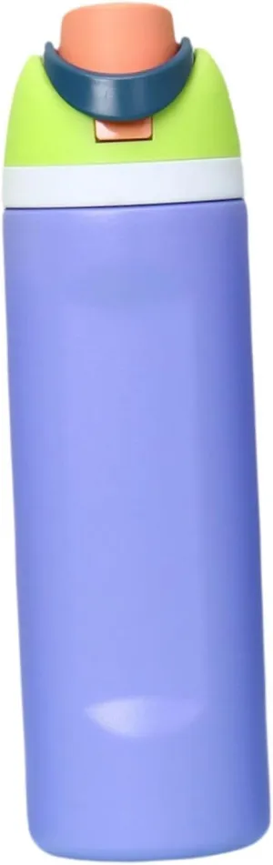 Modern Insulated Water Bottle with Reusable Straw & Carry Handle, Fits in Car Cup Holder, Leakproof Stainless Steel Water Bottles for Sports Travel Work School, 24oz Purple