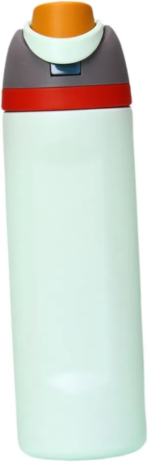 Modern Insulated Water Bottle with Reusable Straw & Carry Handle, Fits in Car Cup Holder, Leakproof Stainless Steel Water Bottles for Sports Travel Work School, 24oz White