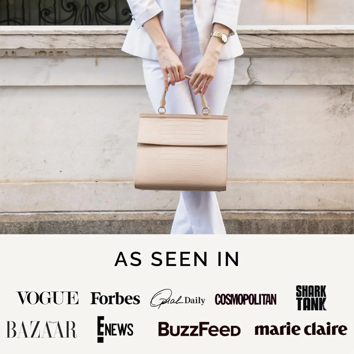Modern Picnic Vegan Leather Lunch Bag for Women, Cooler Lunch Bag for Girls Easily Wipeable, Adjustable Shoulder Strap, Women’s Lunch Bags for Work/Office/Outdoor (Cream) As Seen on Shark Tank